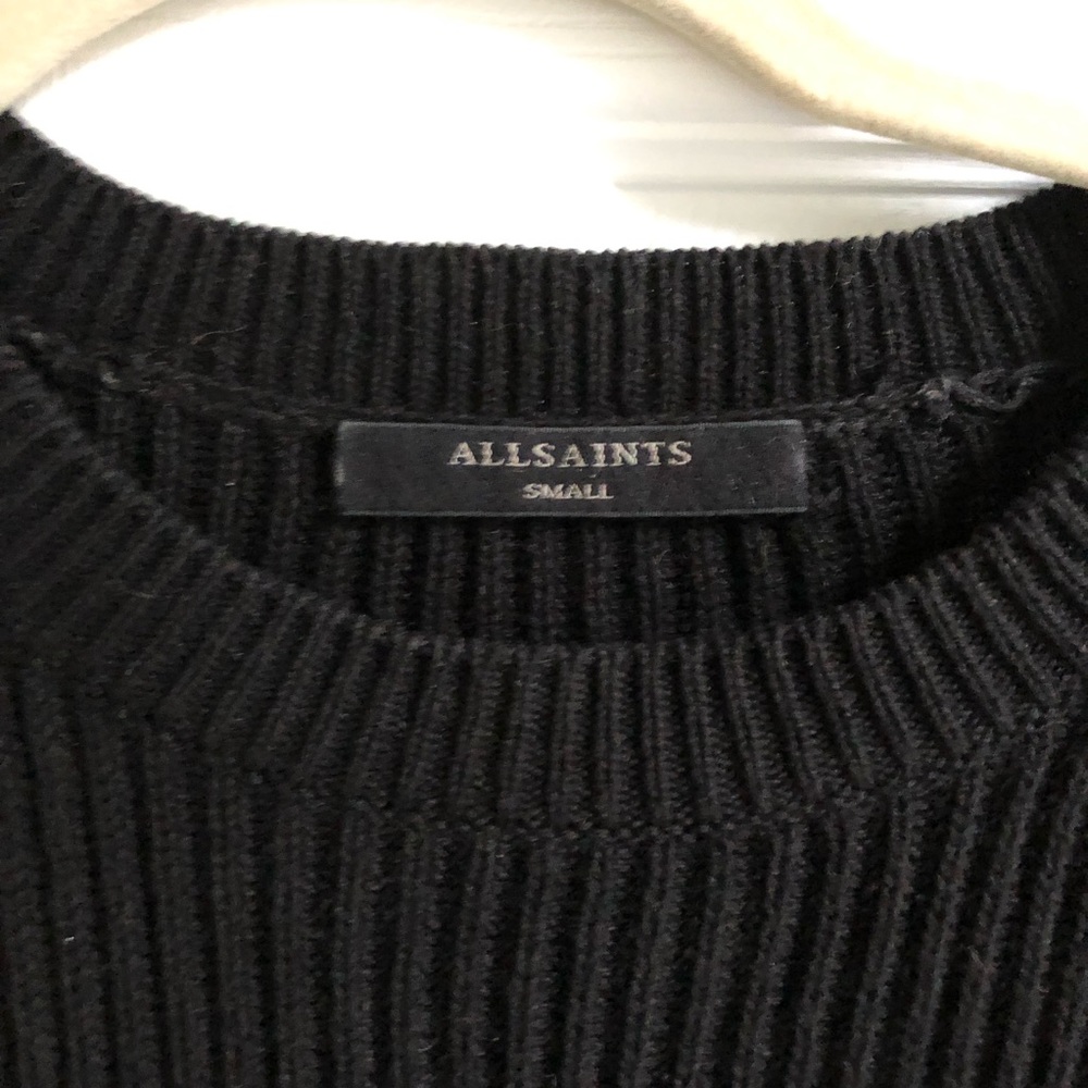 All Saints Ruffle Hem Cold Shoulder Sweater, size S - Picture 4 of 13